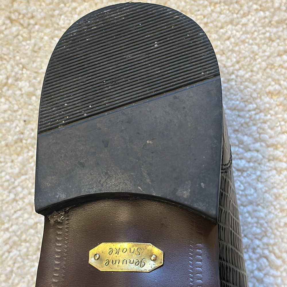 Stacy Adams Snake and leather uppers men’s loafers size 10 1/2 slight so… - Picture 8 of 12